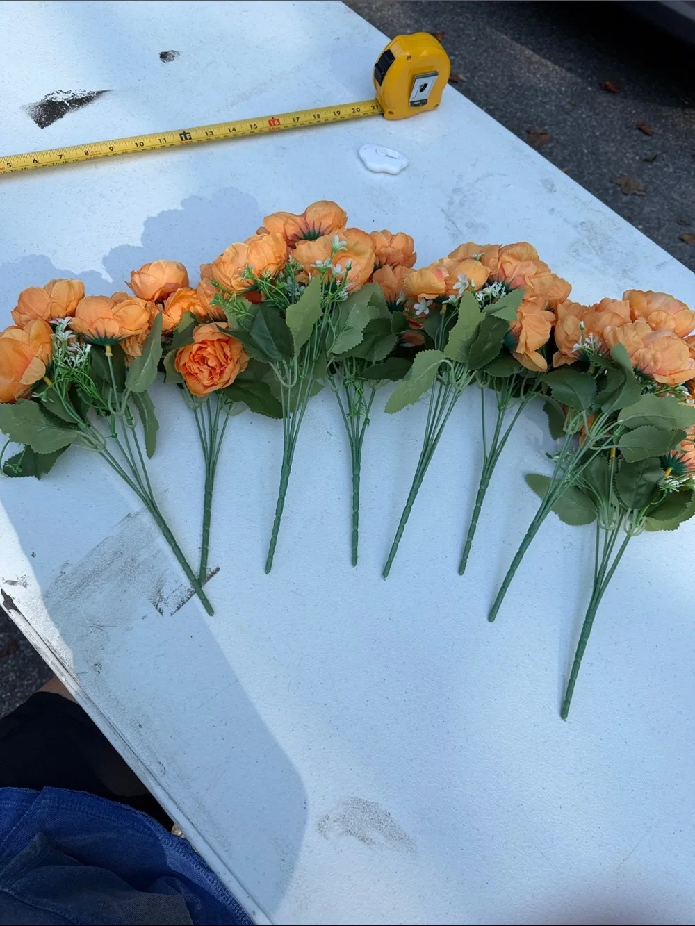 8 Pack Orange Peonies Artificial Flowers Fall Fake Silk Hydrangea Bouquets